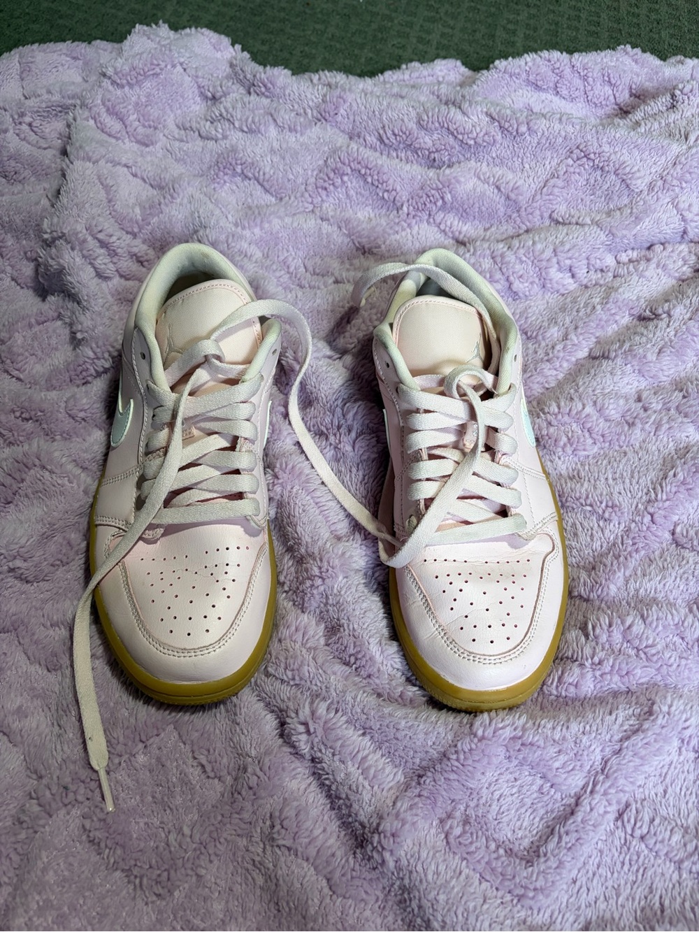 Nike Women’s Air Jordan Light Pink Low-Top Sneakers with Gum Sole